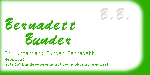 bernadett bunder business card